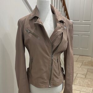 Women's Taupe/Blush Leather Jacket